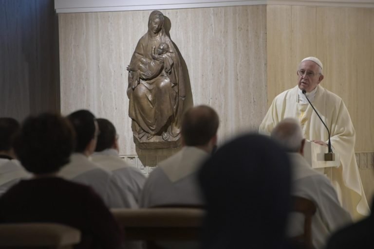 Pope at Mass warns against idolatry of money in the Church