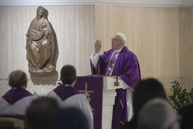 Pope at Mass: hardened heart is unfaithful and slanders the Lord