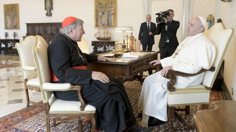Pope Francis receives Cardinal George Pell