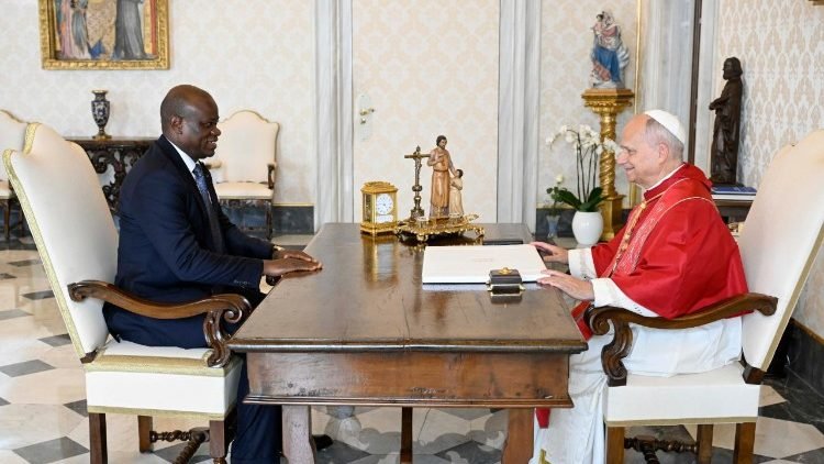 Pope Leo XIV meets with the President of Gabon